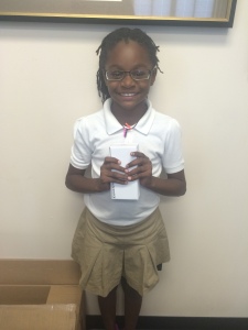 Student at City Academy receives her first pair of glasses!