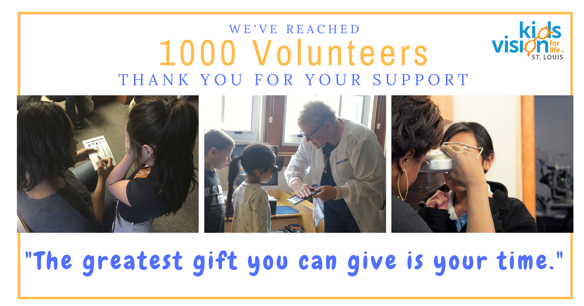 Kids Vision for Life Reaches 1,000 Volunteers